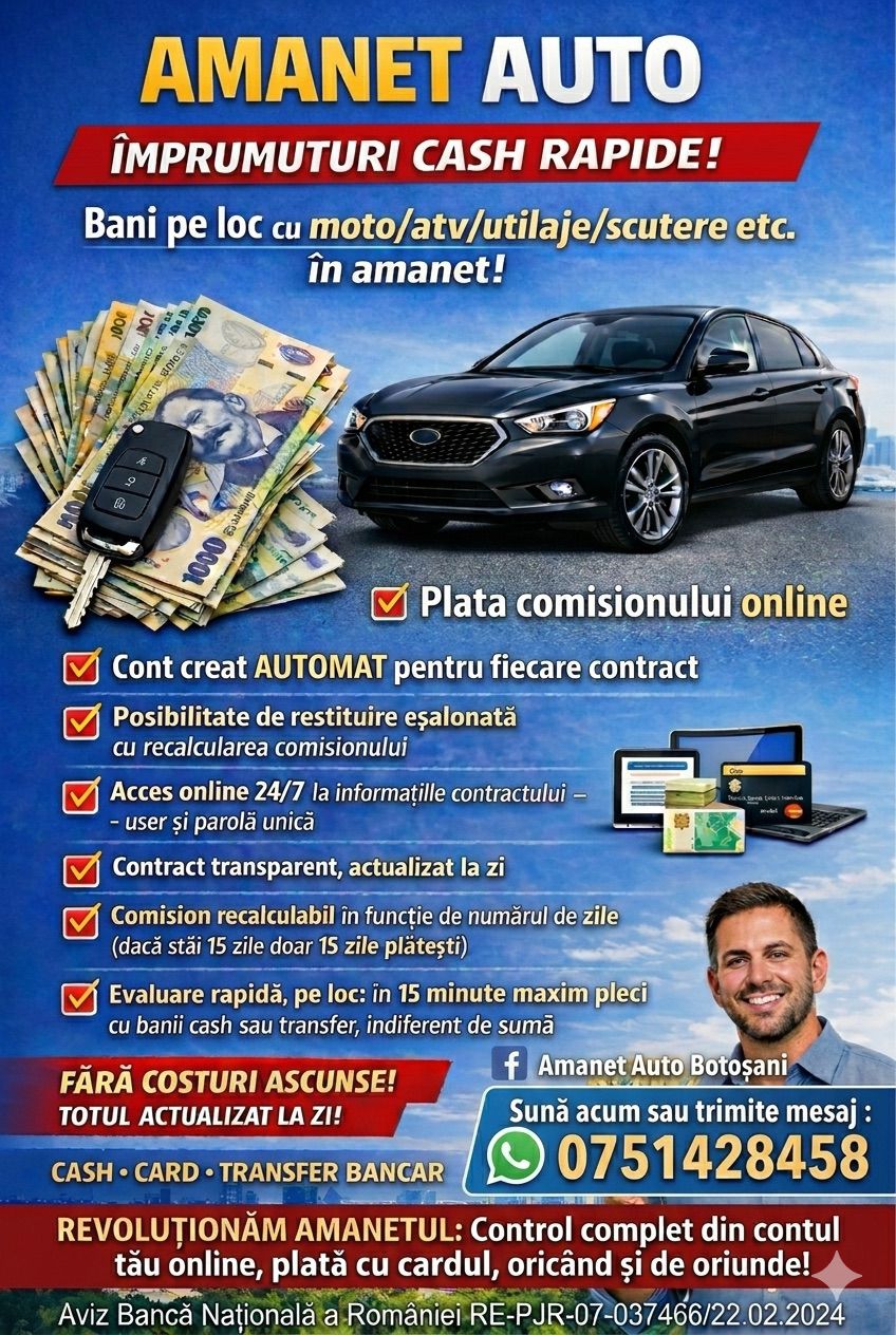 AMANET AUTO BOTOSANI - Împrumuturi Cash Rapide